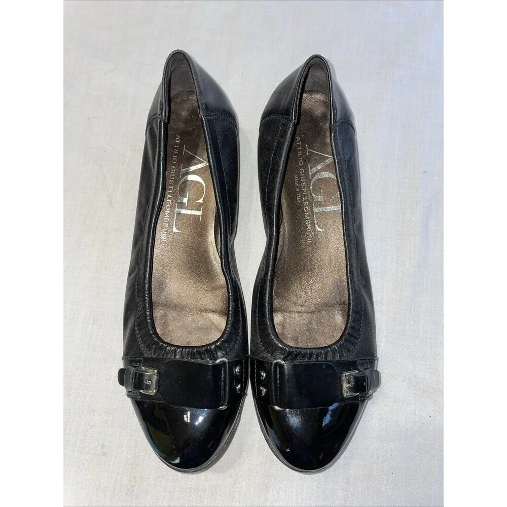 Attilio Giusti Leombruni Women’s Ballet Slippers Size 39.5 U.S. 8.5 M Black Lthr